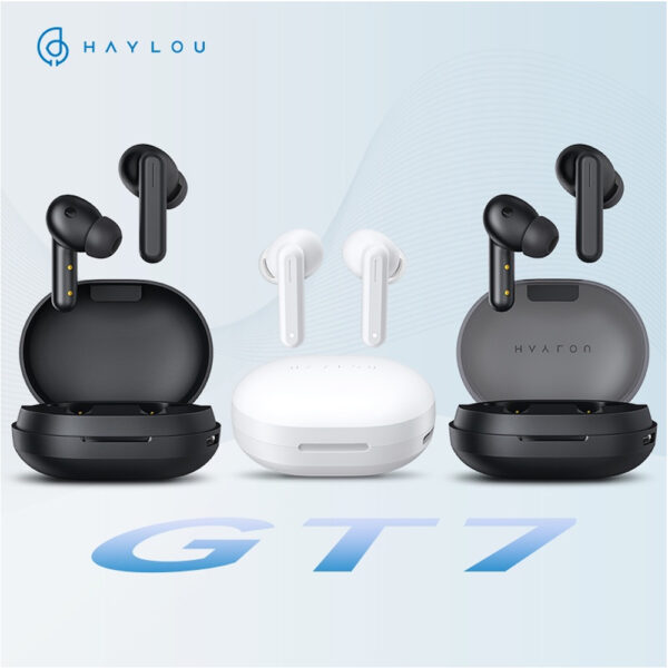FONE DE OUVIDO SEM FIO HAYLOU GT7 nas cores branco ou preto