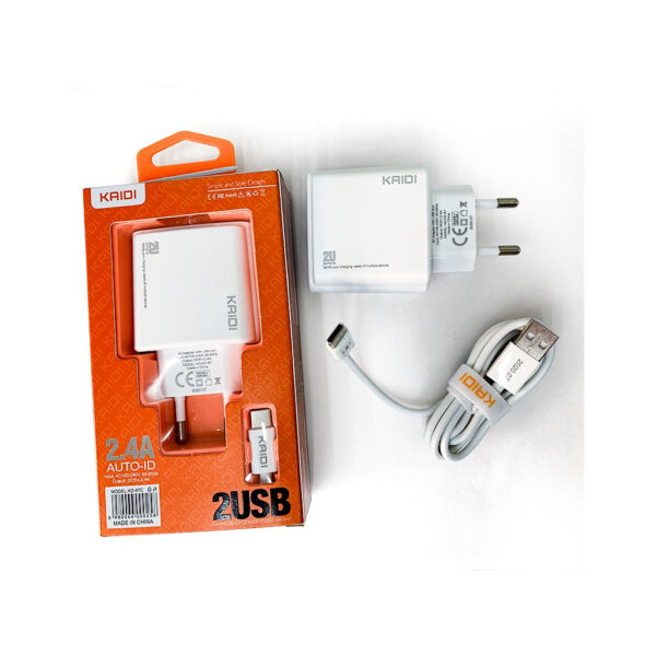 CARREGADOR DE CELULAR KAIDI KD-87C TIPO C 2.4A
