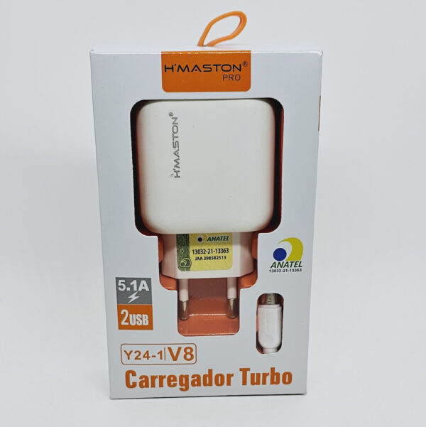 CARREGADOR DE CELULAR H'MASTON V8 Y24-1 5.1A