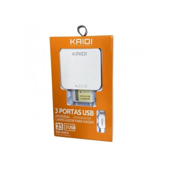 CARREGADOR DE CELULAR KAIDI KD-606A IPHONE 3.1A