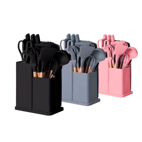 KIT UTENSILIOS DE COZINHA DE SILICONE 19 PEÇAS