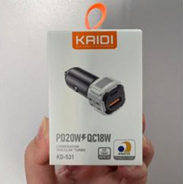 CARREGADOR DE CELULAR VEICULAR KAIDI KD-531