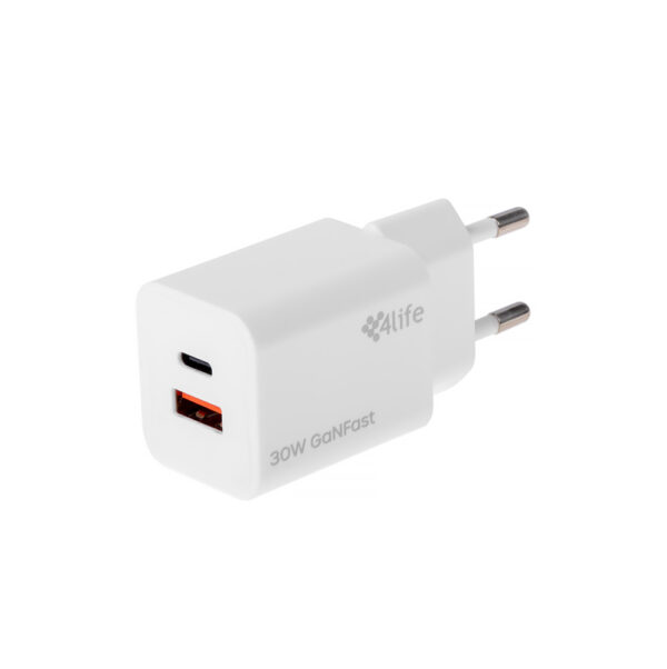 CARREGADOR DE CELULAR FONTE 4LIFE USB+C 30W FL8230ACGW