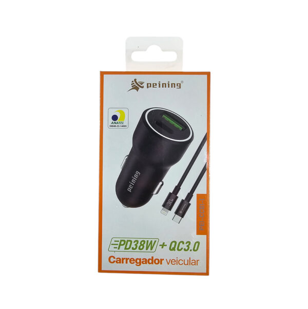 CARREGADOR DE CELULAR VEICULAR PEINING PEI-CC01 IPHONE 38W