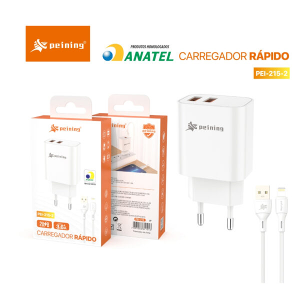 CARREGADOR DE CELULAR PEINING PEI-215-1 3.6A V8