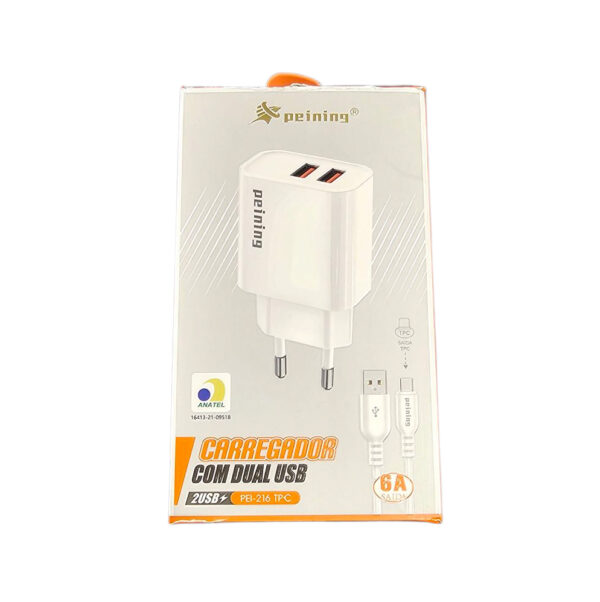 CARREGADOR DE CELULAR PEINING PEI-216 6A TIPO C