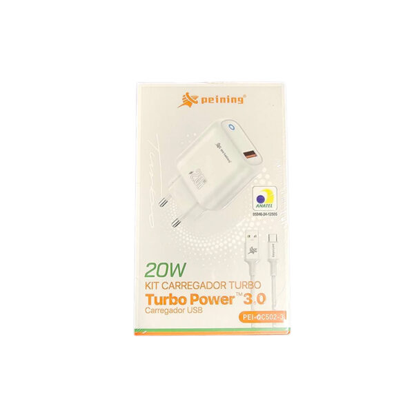 CARREGADOR DE CELULAR PEINING PEI-QC502-3 20W TIPO C