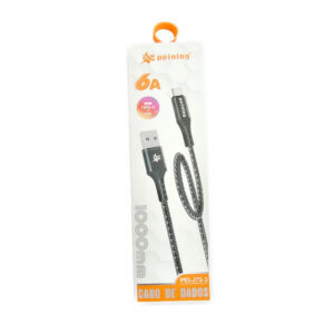 CABO USB PEINING PEI-J75-3 TIPO C 6A