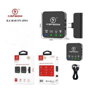 MICROFONE SEM FIO TIPO C KAPBOM KA-R10-TY-2IN1