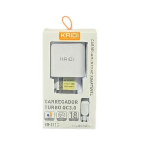 CARREGADOR DE CELULAR KAIDI KD-111C TIPO C 18W