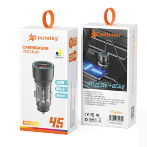 CARREGADOR VEICULAR PEINING PEI-CC021-2 IPHONE 45W