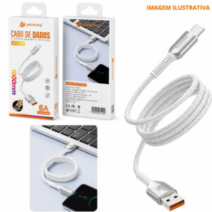 CABO USB PEINING PEI-J116-3 TIPO C 6A 1M