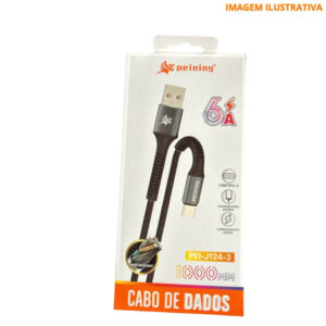 CABO USB PEINING PEI-J124-3 TIPO C 6A 1M