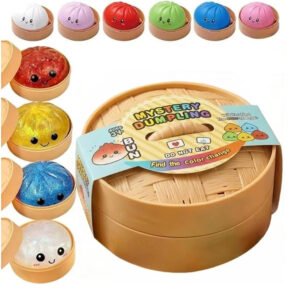 BRINQUEDO ANTI STRESS SQUISHY BUN COM GLITTER CAIXINHA