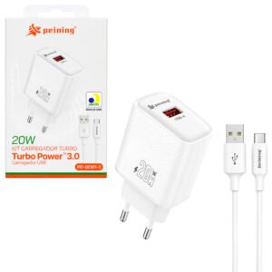 CARREGADOR DE CELULAR PEINING PEI-QC501-3 TIPO C 20W
